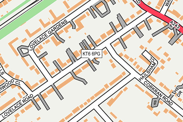 KT6 6PG map - OS OpenMap – Local (Ordnance Survey)