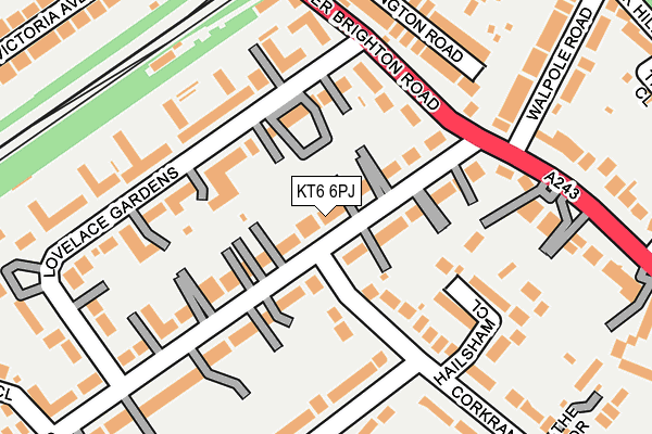 KT6 6PJ map - OS OpenMap – Local (Ordnance Survey)