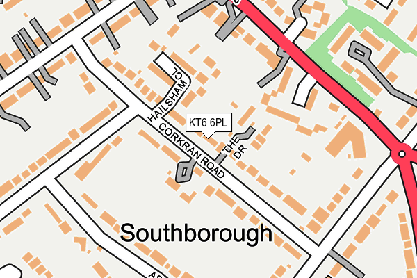 KT6 6PL map - OS OpenMap – Local (Ordnance Survey)