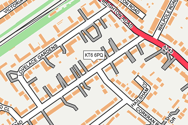 KT6 6PQ map - OS OpenMap – Local (Ordnance Survey)