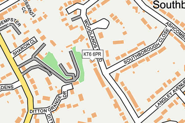 KT6 6PR map - OS OpenMap – Local (Ordnance Survey)
