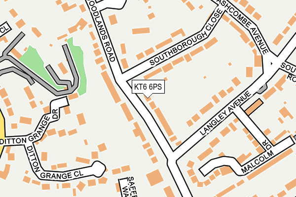 KT6 6PS map - OS OpenMap – Local (Ordnance Survey)