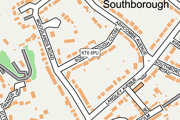 KT6 6PU map - OS OpenMap – Local (Ordnance Survey)