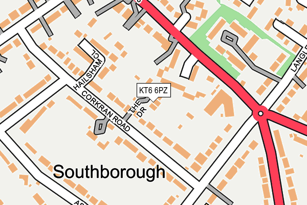 KT6 6PZ map - OS OpenMap – Local (Ordnance Survey)