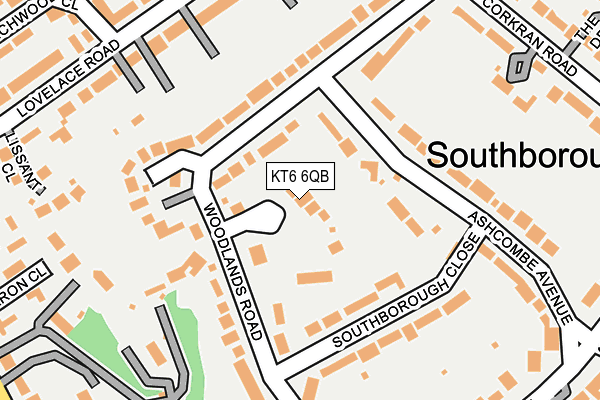 KT6 6QB map - OS OpenMap – Local (Ordnance Survey)