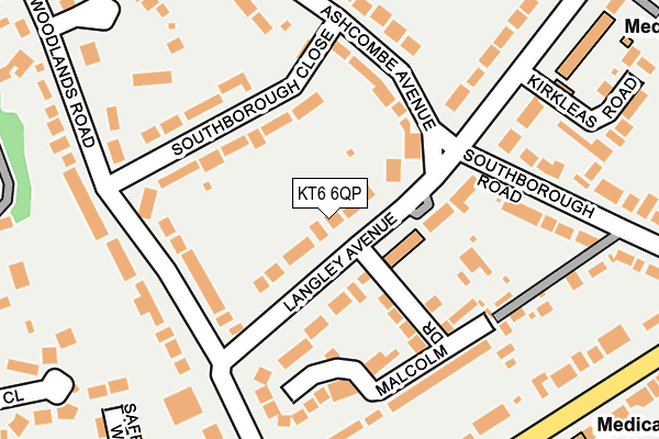 KT6 6QP map - OS OpenMap – Local (Ordnance Survey)