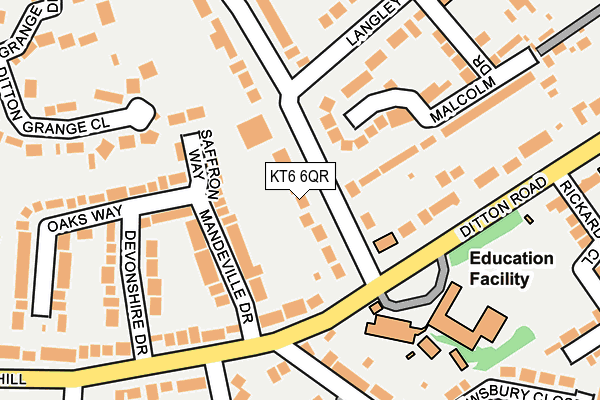 KT6 6QR map - OS OpenMap – Local (Ordnance Survey)