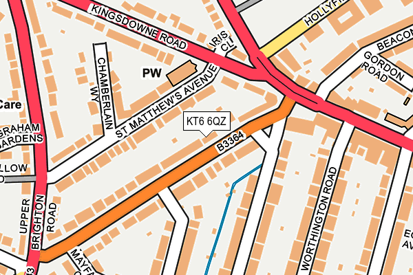 KT6 6QZ map - OS OpenMap – Local (Ordnance Survey)