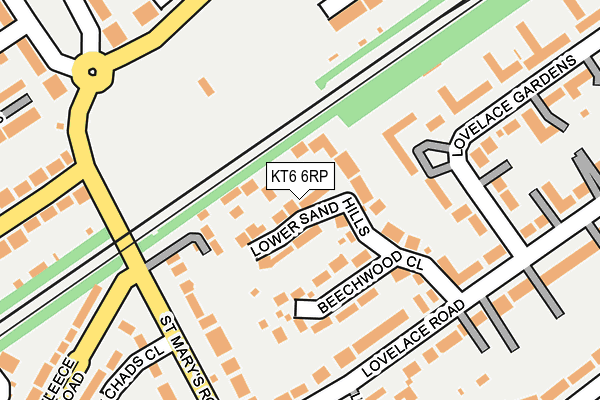KT6 6RP map - OS OpenMap – Local (Ordnance Survey)
