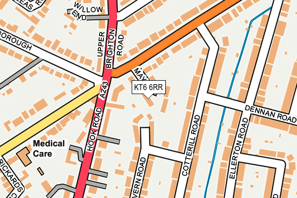 KT6 6RR map - OS OpenMap – Local (Ordnance Survey)