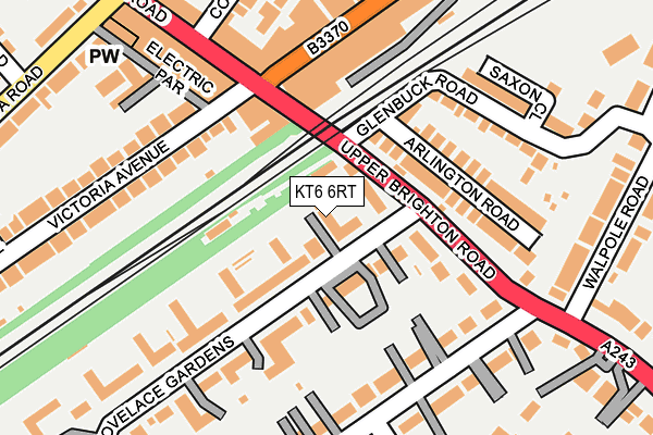 KT6 6RT map - OS OpenMap – Local (Ordnance Survey)