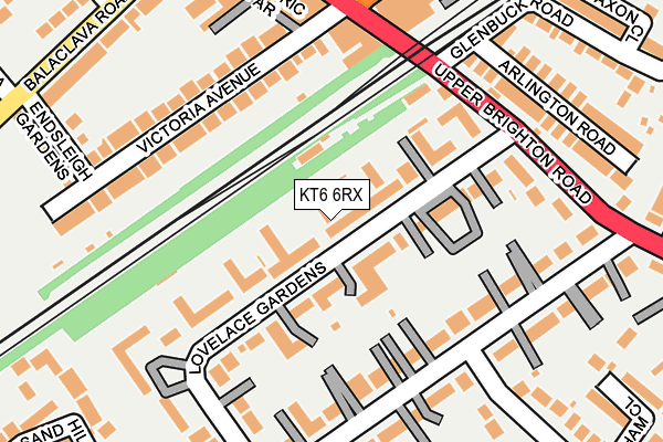 KT6 6RX map - OS OpenMap – Local (Ordnance Survey)