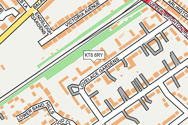 KT6 6RY map - OS OpenMap – Local (Ordnance Survey)