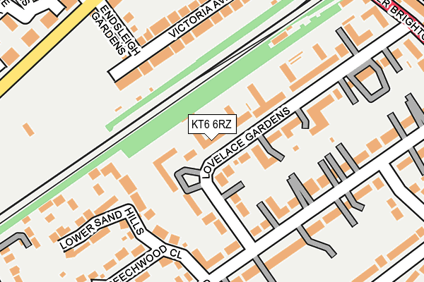 KT6 6RZ map - OS OpenMap – Local (Ordnance Survey)