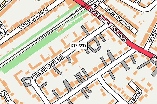 KT6 6SD map - OS OpenMap – Local (Ordnance Survey)