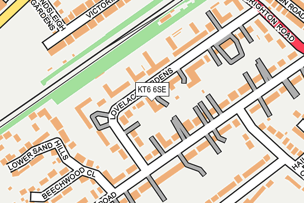 KT6 6SE map - OS OpenMap – Local (Ordnance Survey)