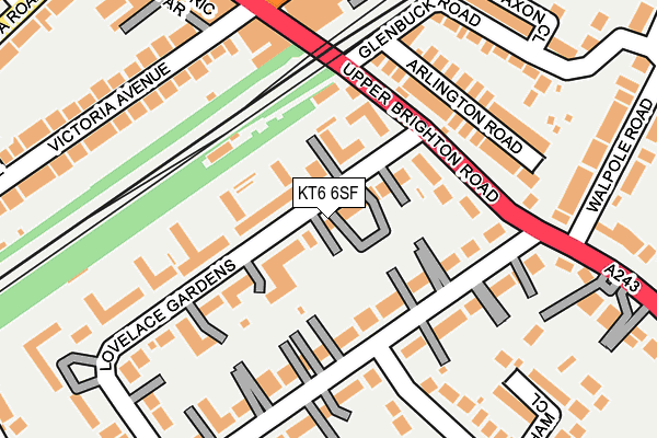 KT6 6SF map - OS OpenMap – Local (Ordnance Survey)