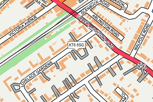 KT6 6SG map - OS OpenMap – Local (Ordnance Survey)