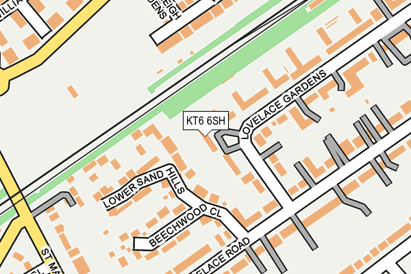 KT6 6SH map - OS OpenMap – Local (Ordnance Survey)