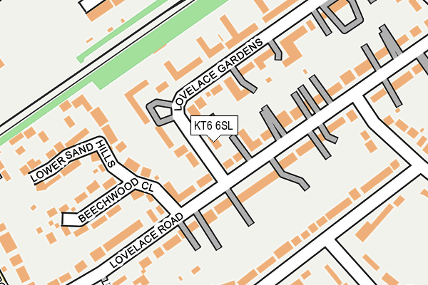 KT6 6SL map - OS OpenMap – Local (Ordnance Survey)