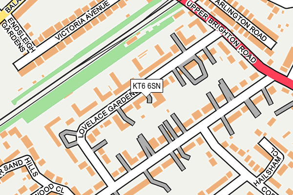 KT6 6SN map - OS OpenMap – Local (Ordnance Survey)