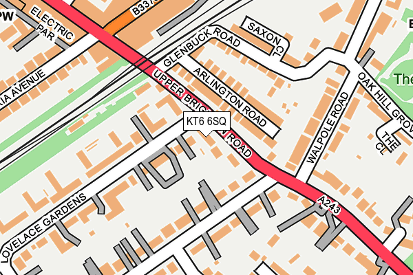 KT6 6SQ map - OS OpenMap – Local (Ordnance Survey)