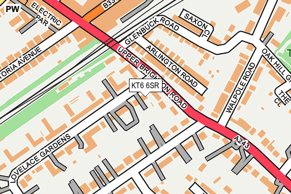 KT6 6SR map - OS OpenMap – Local (Ordnance Survey)