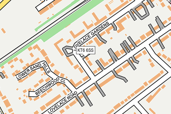 KT6 6SS map - OS OpenMap – Local (Ordnance Survey)