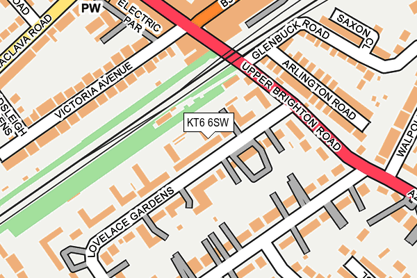 KT6 6SW map - OS OpenMap – Local (Ordnance Survey)