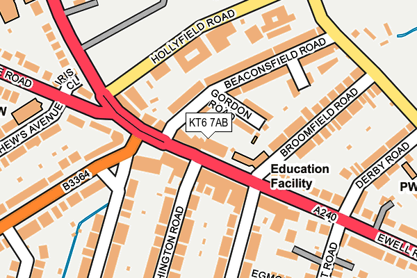 KT6 7AB map - OS OpenMap – Local (Ordnance Survey)