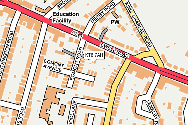 KT6 7AH map - OS OpenMap – Local (Ordnance Survey)