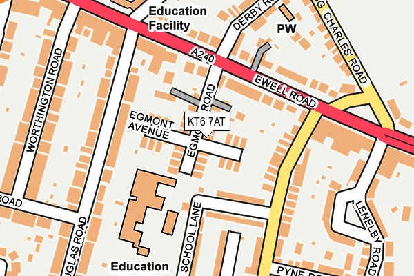 KT6 7AT map - OS OpenMap – Local (Ordnance Survey)