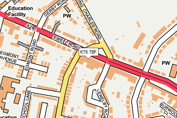 KT6 7BF map - OS OpenMap – Local (Ordnance Survey)