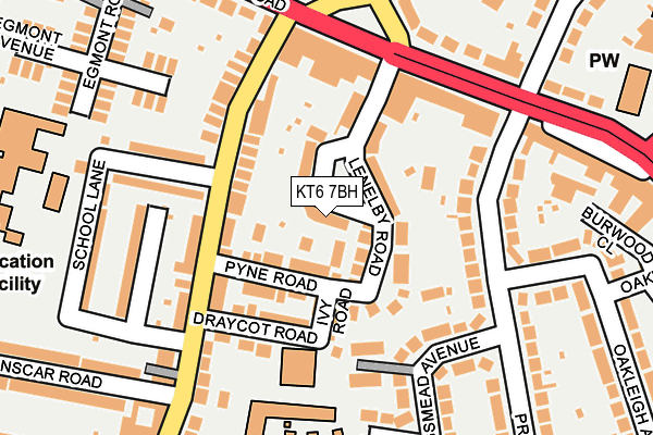 KT6 7BH map - OS OpenMap – Local (Ordnance Survey)