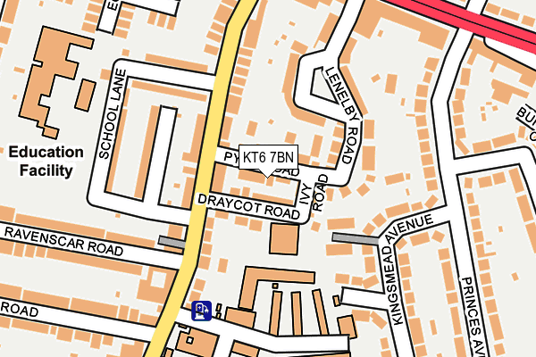 KT6 7BN map - OS OpenMap – Local (Ordnance Survey)