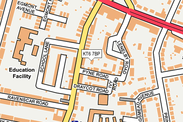 KT6 7BP map - OS OpenMap – Local (Ordnance Survey)