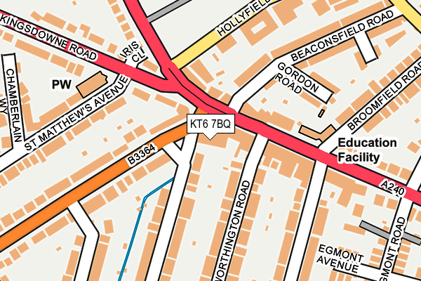 KT6 7BQ map - OS OpenMap – Local (Ordnance Survey)