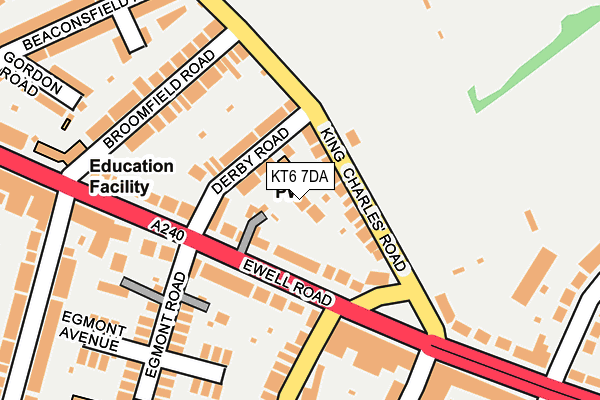 KT6 7DA map - OS OpenMap – Local (Ordnance Survey)
