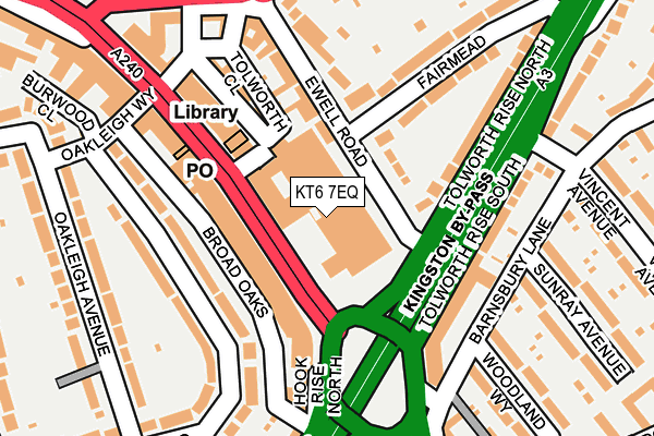 KT6 7EQ map - OS OpenMap – Local (Ordnance Survey)