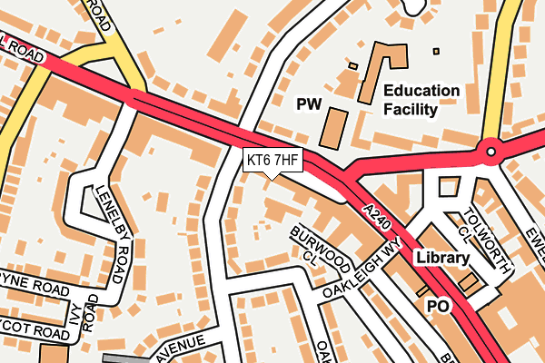 KT6 7HF map - OS OpenMap – Local (Ordnance Survey)