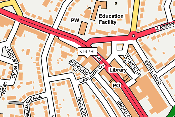 KT6 7HL map - OS OpenMap – Local (Ordnance Survey)