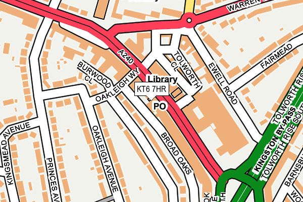 KT6 7HR map - OS OpenMap – Local (Ordnance Survey)