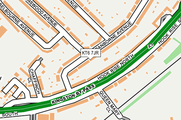 KT6 7JR map - OS OpenMap – Local (Ordnance Survey)