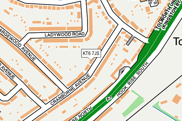 KT6 7JS map - OS OpenMap – Local (Ordnance Survey)