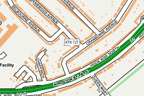 KT6 7JT map - OS OpenMap – Local (Ordnance Survey)