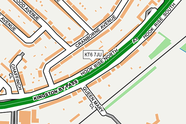 KT6 7JU map - OS OpenMap – Local (Ordnance Survey)