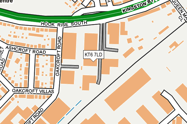 KT6 7LD map - OS OpenMap – Local (Ordnance Survey)