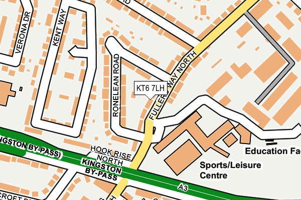 KT6 7LH map - OS OpenMap – Local (Ordnance Survey)