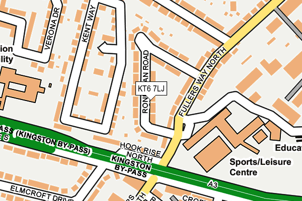 KT6 7LJ map - OS OpenMap – Local (Ordnance Survey)