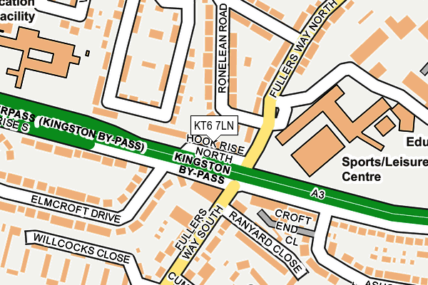 KT6 7LN map - OS OpenMap – Local (Ordnance Survey)